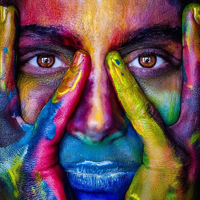 WOMAN WITH PAINTED FACE