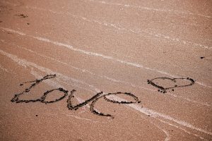 Love written on the sand