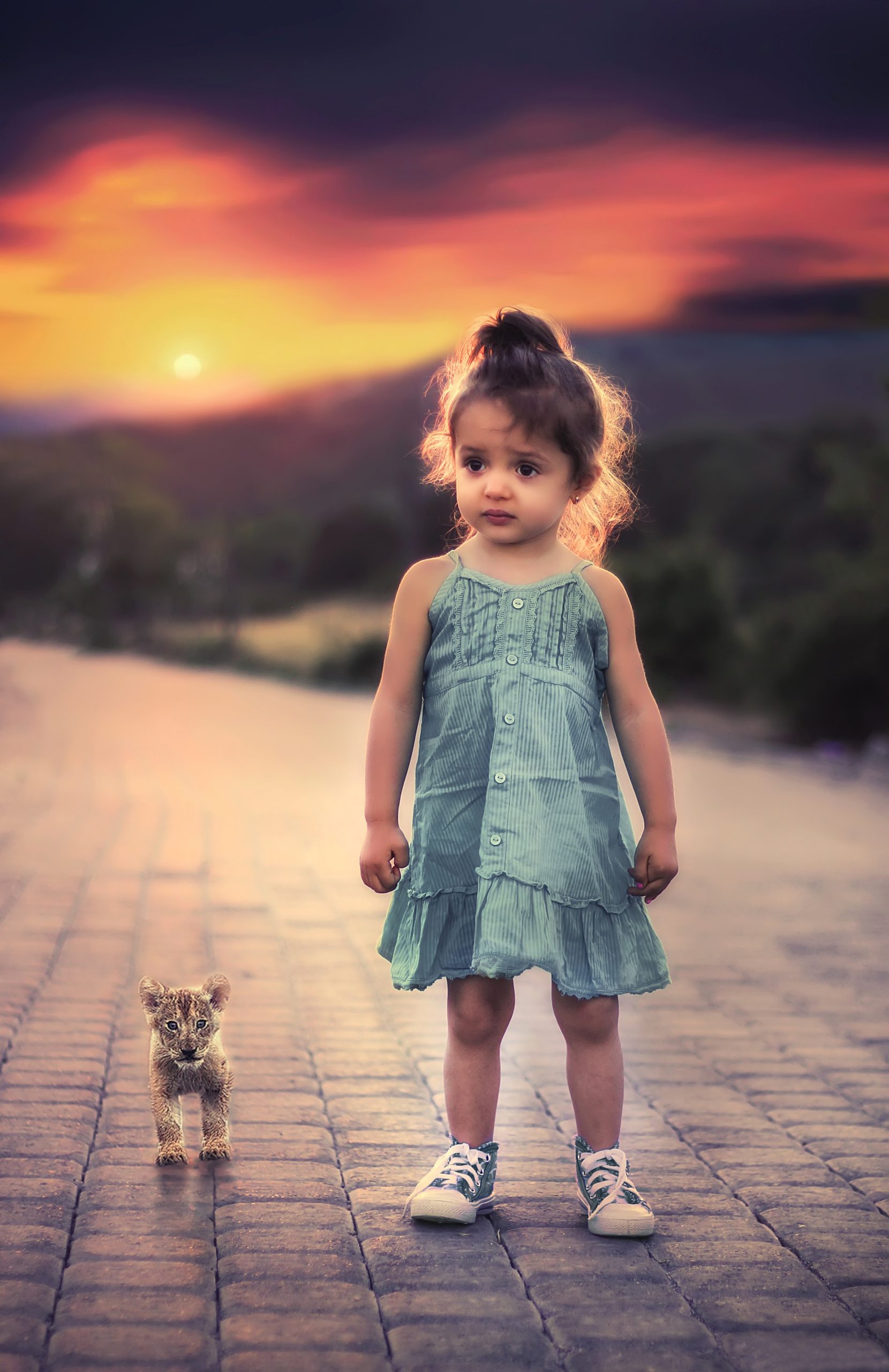 girl alone on street