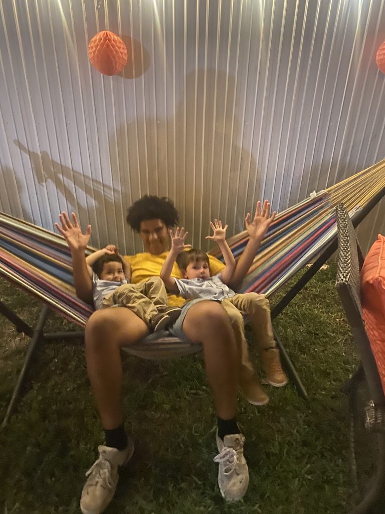 Grandsons on a hammock