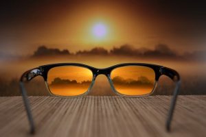glasses focusing on horizon