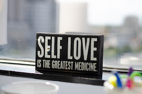 sign that says self-love