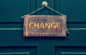 sign that says change